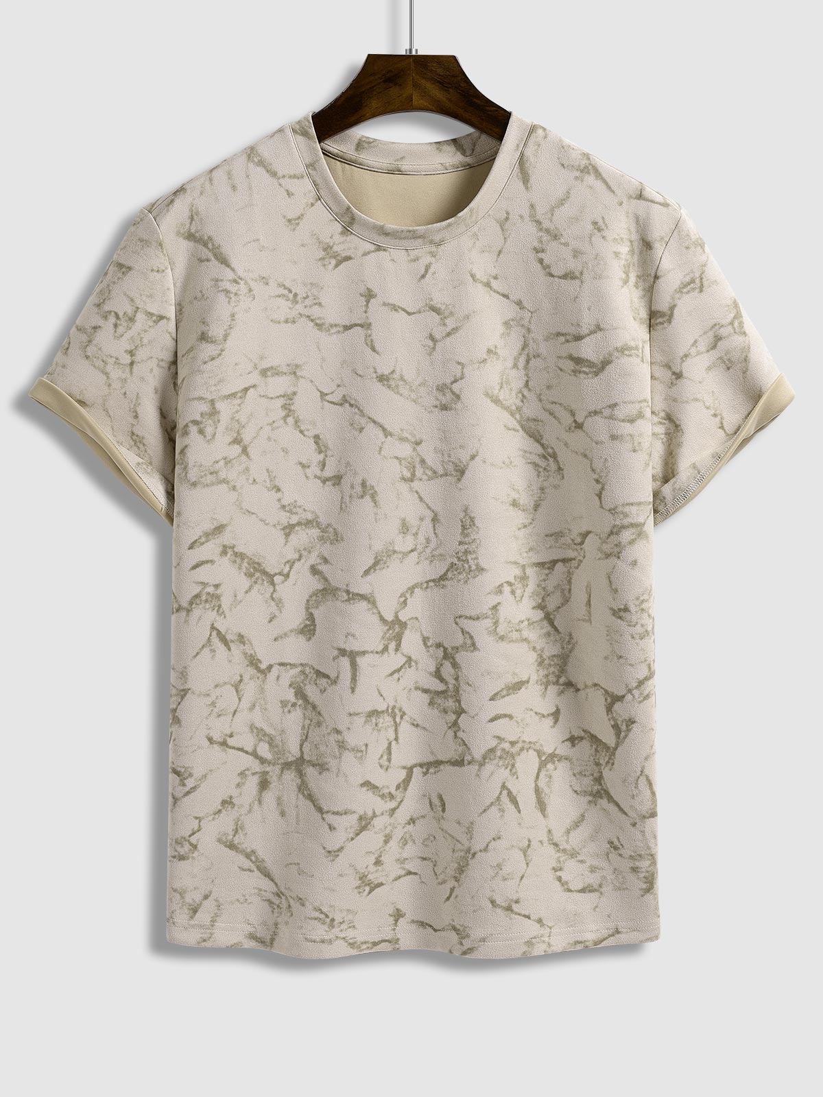 Heron | Men's Speckled Pattern Round Neck T-shirt