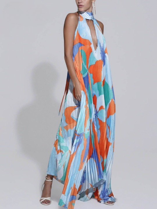 NATHALIE | Halter Neck Maxi Dress