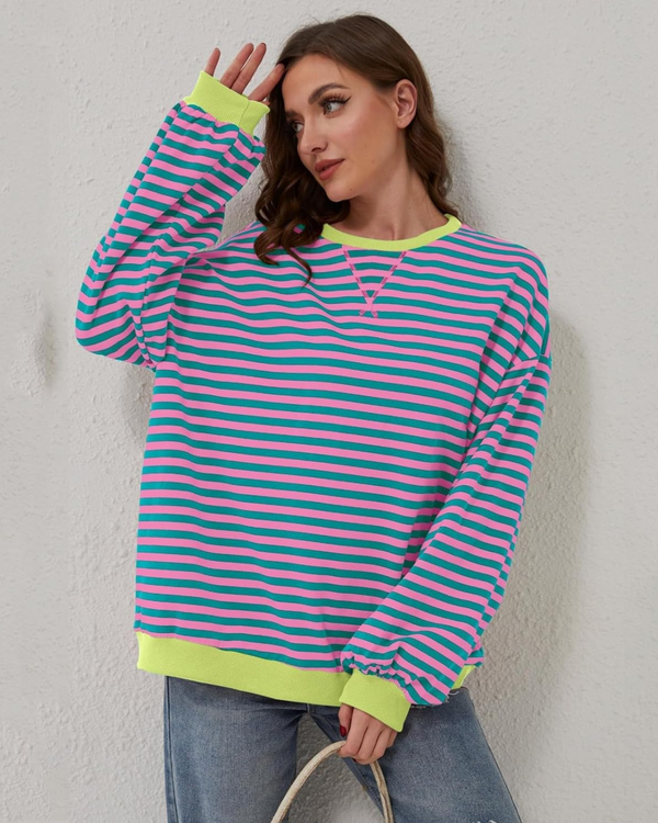 ROSELLE | Oversized Striped Sweatshirt