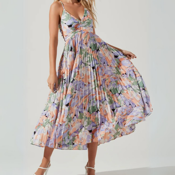 EMORY | Pleated Chiffon Dress