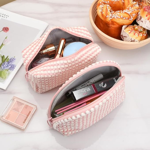 Viola | 3-Piece Soft  Cosmetic Makeup Bag Set