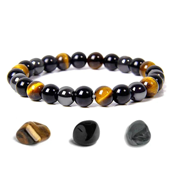 GuardianGlow - Triple Protection Bead Bracelet - Strength & Balance