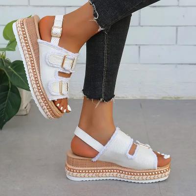 Alanna | Denim Wedges Sandal