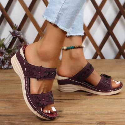 Goldie | Orthopedic Flower Wedge Sandals