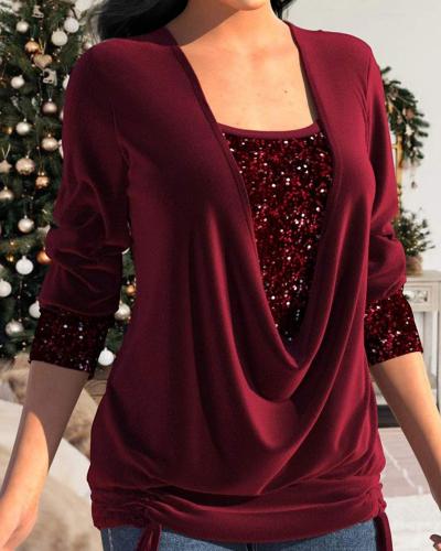 ABIGAIL | Long Sleeve Sequin Top