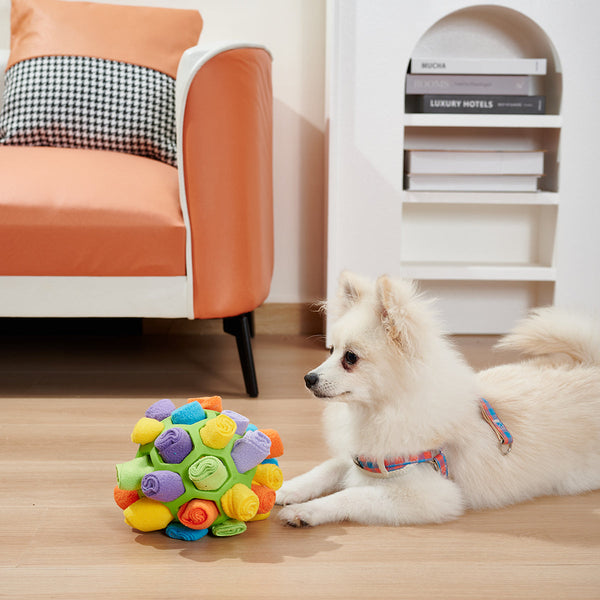 Snuffle Toy with Roll-out Fleece Ball for Dog