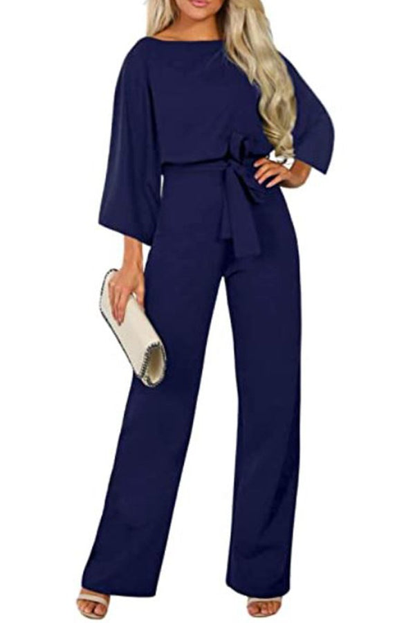 MOIRA | Belted Long Sleeve Jumpsuit