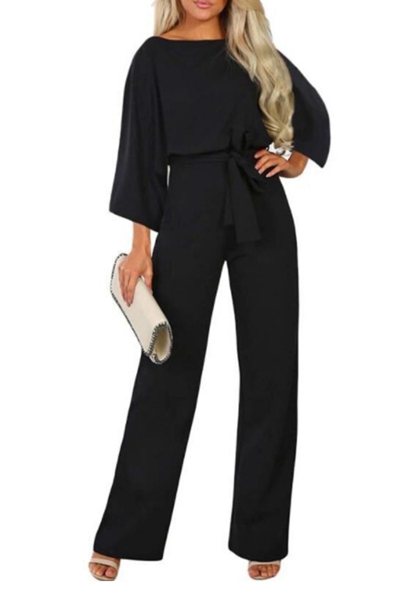 MOIRA | Belted Long Sleeve Jumpsuit