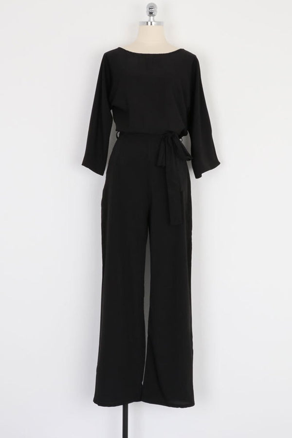 MOIRA | Belted Long Sleeve Jumpsuit