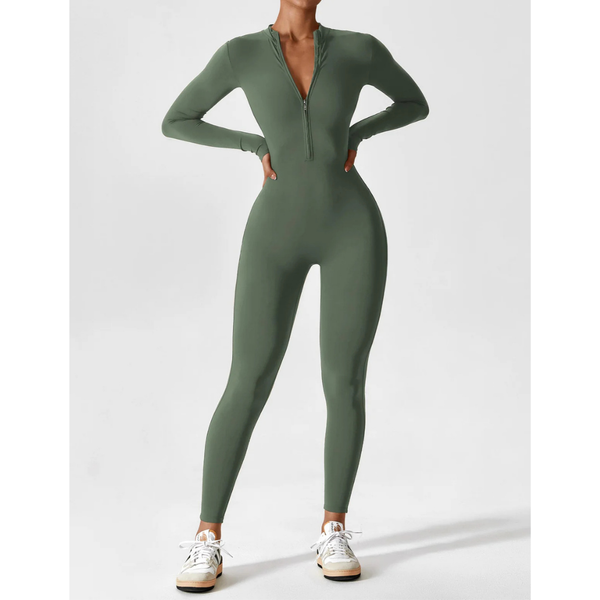 Women's V Neck Long Sleeve Jumpsuit