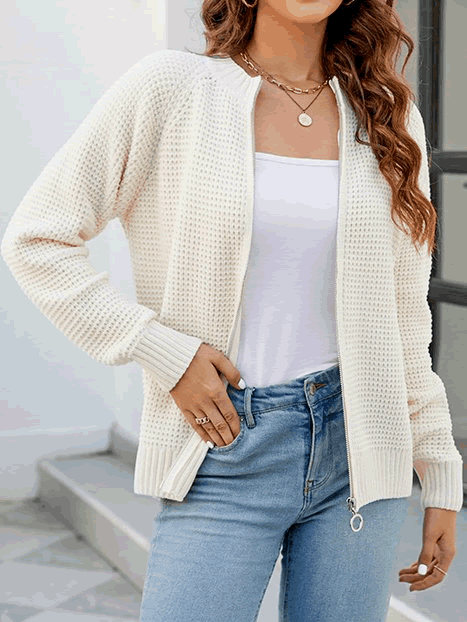 Women's Casual Zip Up Cardigan