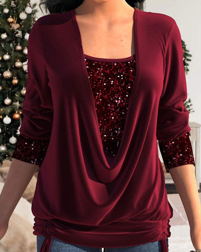 ABIGAIL | Long Sleeve Sequin Top