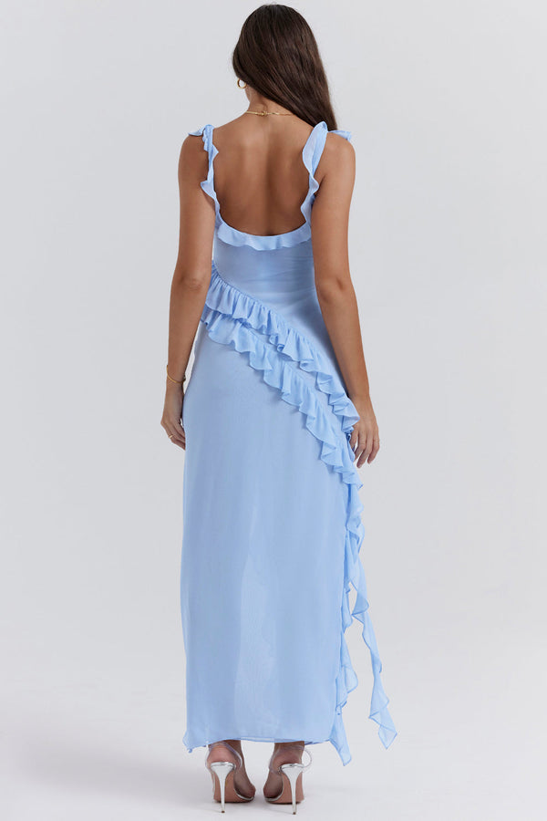 ELIZA | Ruffle Side Slit Dress