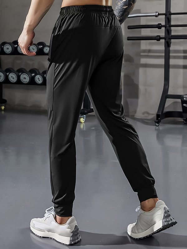 Men's Plain Jogging Pants with Zip Details