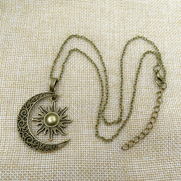 Lester - Vintage Sun and Moon Necklace – Unique & Celestial