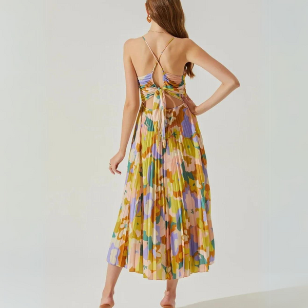 EMORY | Pleated Chiffon Dress