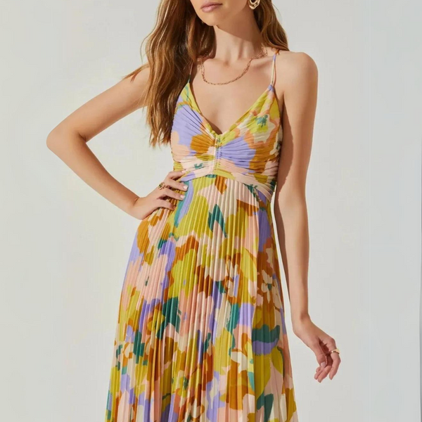 EMORY | Pleated Chiffon Dress