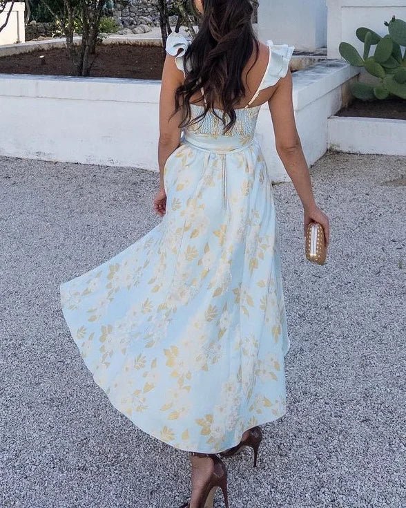 THALIA | Elegant Floral Midi Dress