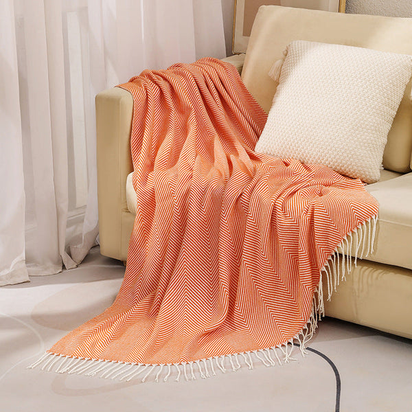 HerringboneEase – Large Sofa Bed Throw Blanket – For a Cozy & Elegant Touch