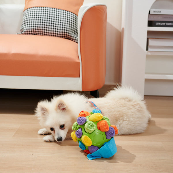 Snuffle Toy with Roll-out Fleece Ball for Dog