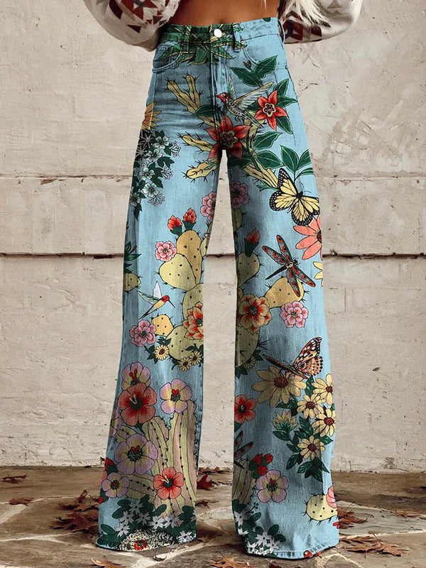 Women's Floral Print Loose Pants