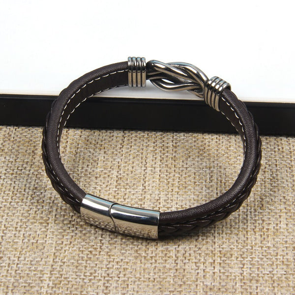 KnotAura - Leather Knot Bracelet - Stylish & Durable