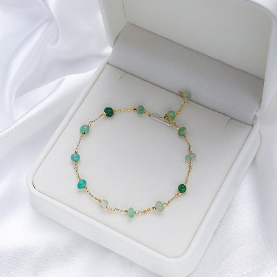 Bracelet With Green Stones For Women