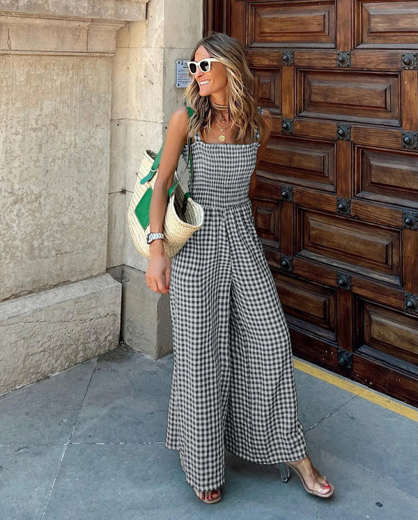 AINSLEY | Casual Checkered Jumpsuit