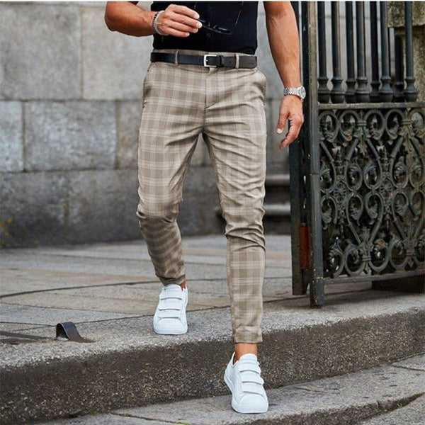 Sebastian | Stylish Checked Chino Pants for Men