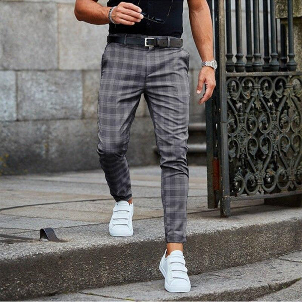 Sebastian | Stylish Checked Chino Pants for Men