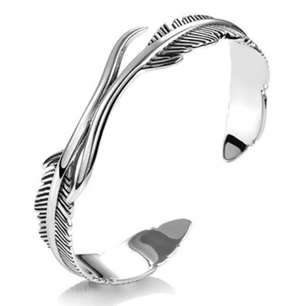 FeatherFlow - Adjustable Bracelet with Silver Feathers - Elegant & Lightweight