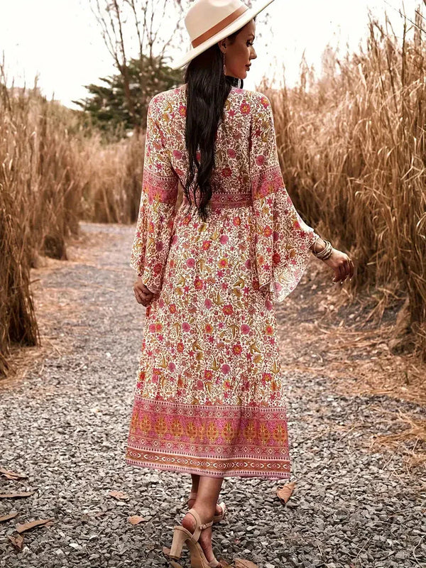 JOLIE | Boho Print Long Sleeve Dress