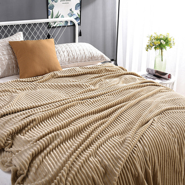 Ribbed Comfort Throw Blanket - Cozy Warmth & Stylish Design for Year-Round Comfort