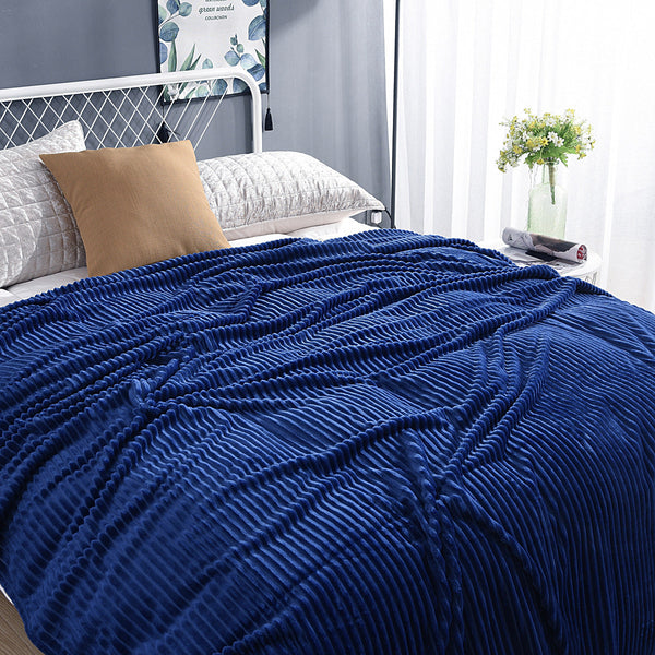 Ribbed Comfort Throw Blanket - Cozy Warmth & Stylish Design for Year-Round Comfort