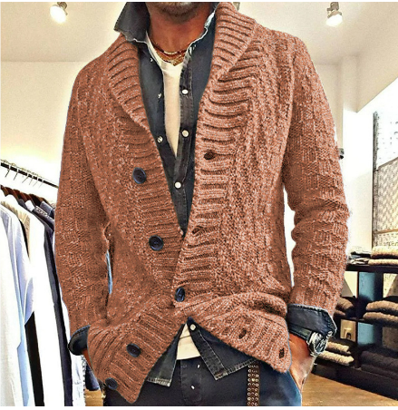 Knitted Men's Button Down Cardigan