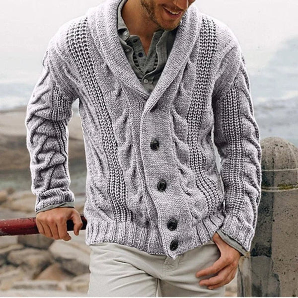 Men's Long Sleeve Warm Knit Cardigan