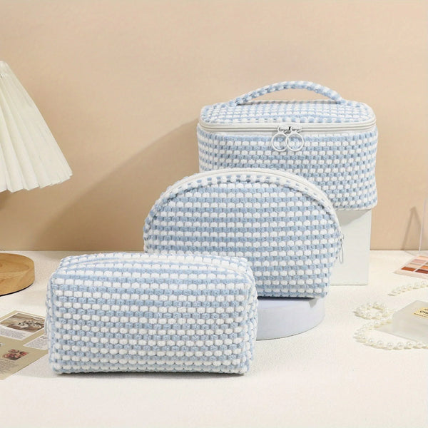 Viola | 3-Piece Soft  Cosmetic Makeup Bag Set