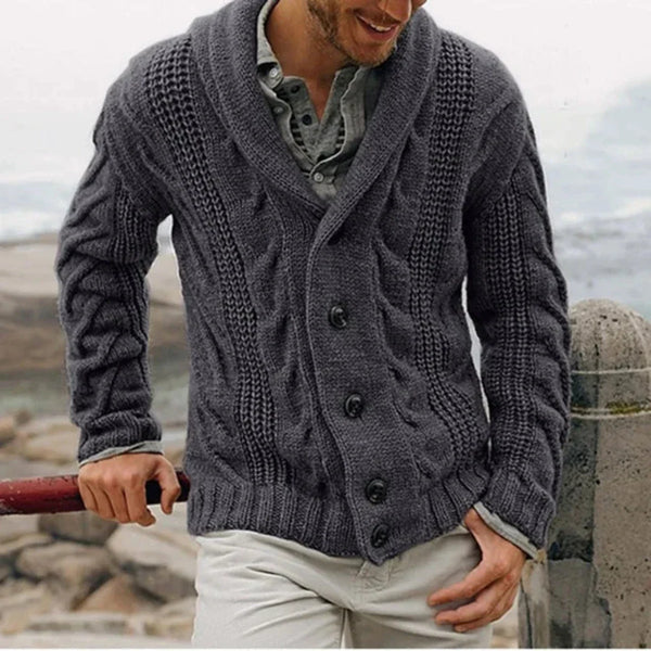 Men's Long Sleeve Warm Knit Cardigan