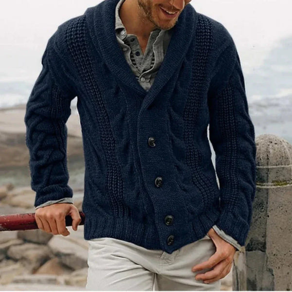 Men's Long Sleeve Warm Knit Cardigan