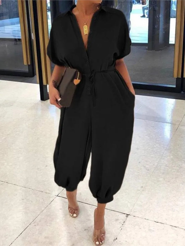 Overall V-Neck Jumpsuit