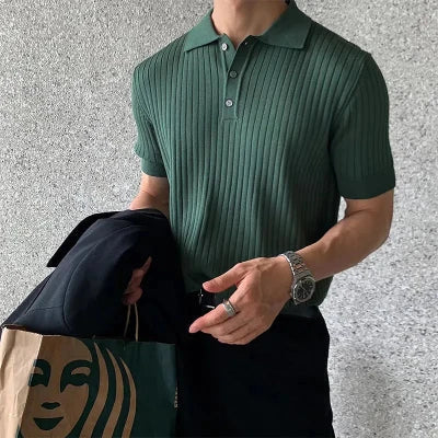 Stephen | Ribbed Polo Shirt