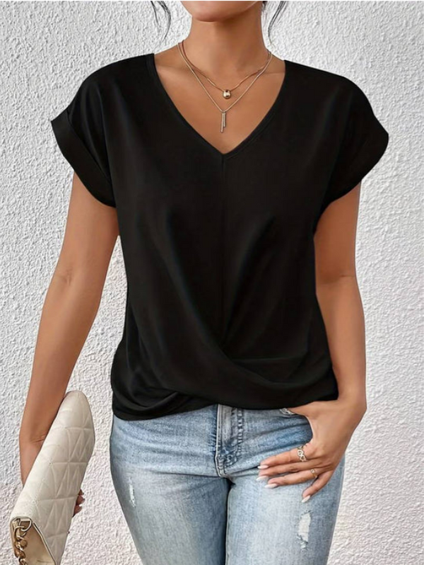 Coleen | Draped V-neck Blouse