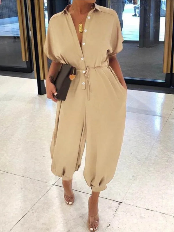 Overall V-Neck Jumpsuit