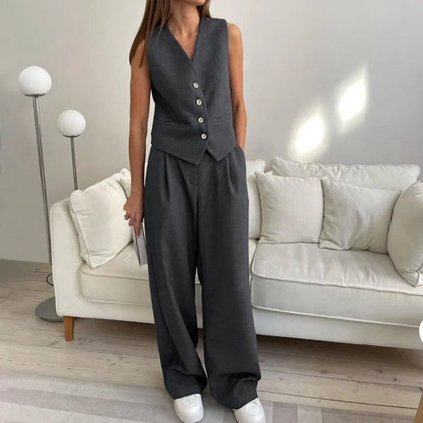 AVA | Casual Vest Trouser Suit