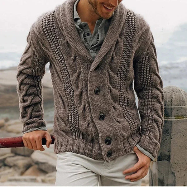 Men's Long Sleeve Warm Knit Cardigan