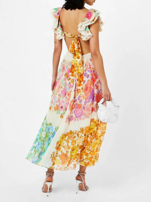 ROXANA | Floral Print Maxi Dress