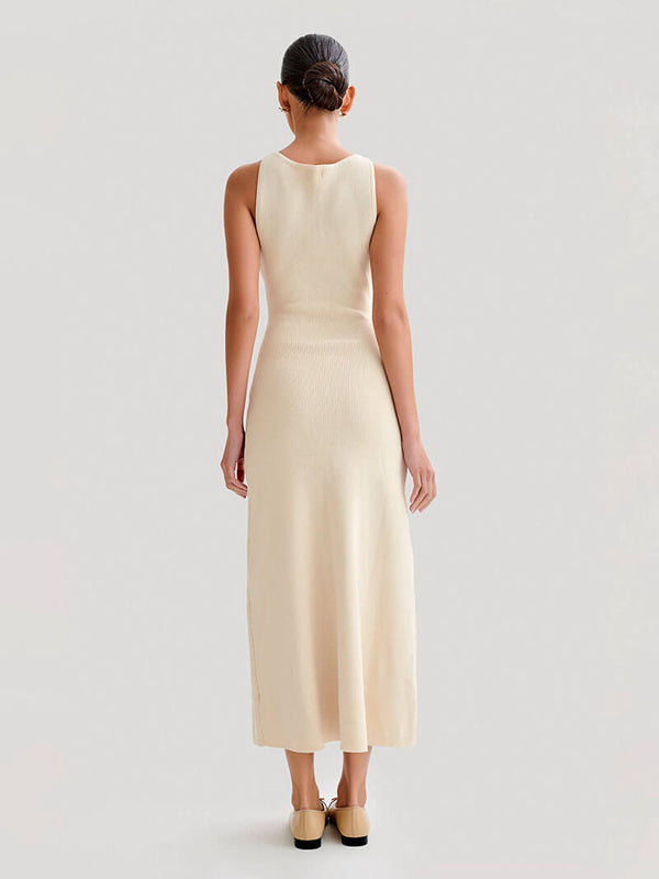 JENNIFER | Buttoned Sleeveless Maxi Dress