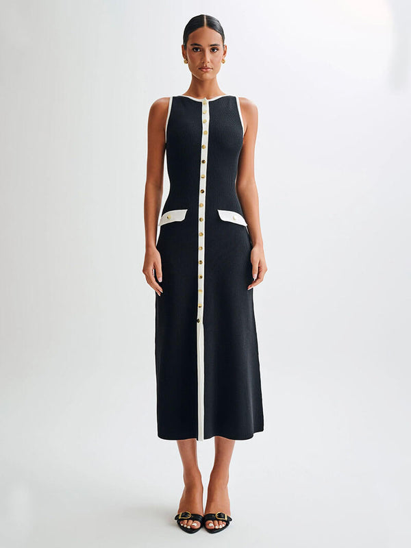 JENNIFER | Buttoned Sleeveless Maxi Dress