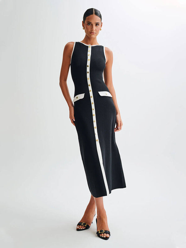 JENNIFER | Buttoned Sleeveless Maxi Dress