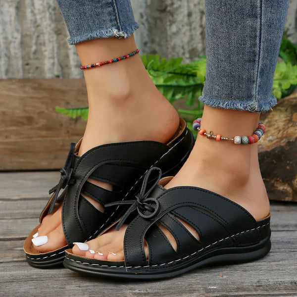 Bettina | Comfy Sandals with Bow Tie